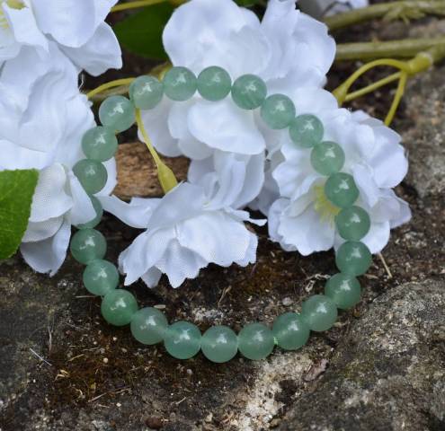 Bracelet aventurine verte perles de 8 mm favorisant douceur et prise de descision