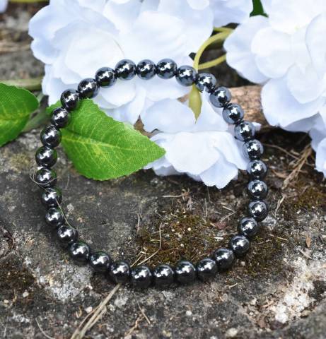 Bracelet hmatite perles de 6mm favorisant le dynamisme