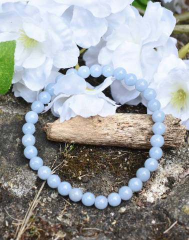 Bracelet angelite celestite perles de 6mm