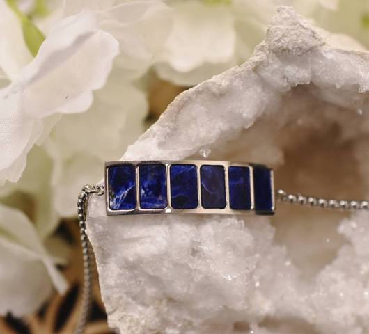 Bracelet sodalite et acier