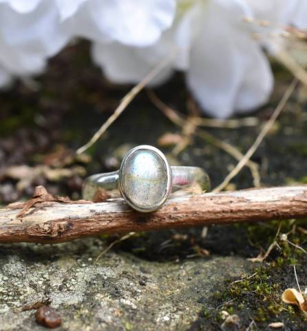 Bague labradorite et argent 925 taille 58 favorisant la protection