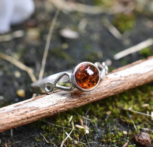 Bague ambre et argent 925 taille 60 