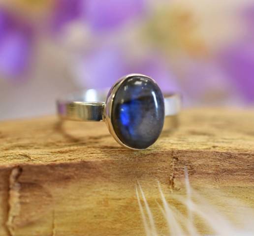 Bague  labradorite et argent 925 t59