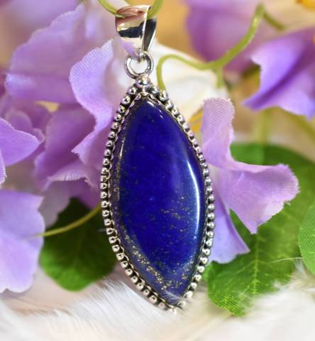 Pendentif lapis lazuli et argent 925 favorisant le bien tre intrieur