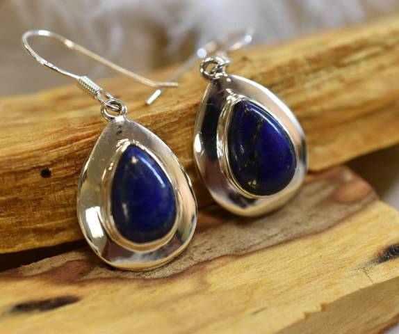 Boucles d'oreilles lapis lazuli et argent 925 favorisant le bien tre intrieur