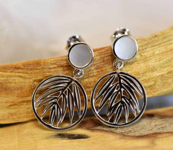 Boucles d'oreilles nacre et argent 925