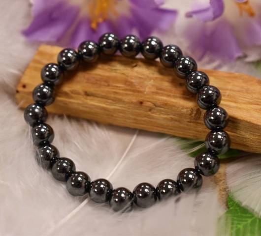 Bracelet hmatite perles de 8mm favorisant le dynamisme